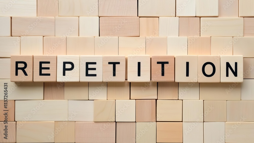 Aufkleber the image features wooden blocks arranged to spell the word 