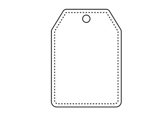 縫い目のような点線の入ったフレーム　タグ型、主線あり