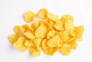 Pile of delicious crispy potato chips on white background.