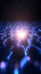 Obraz premium Abstract Hexagon Network Glowing Blue Technology Background
