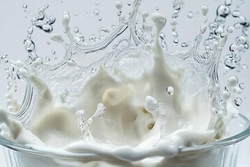 Milk Splash in Glass