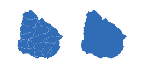 
Uruguay Map vector icon. Minimalistic Colorful Map of Uruguay.