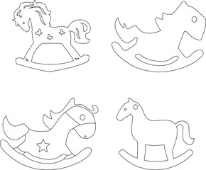 vector illustration design image of cute rocking horse toy for children