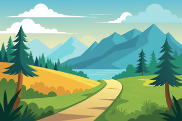Fototapeta premium landscape with mountains