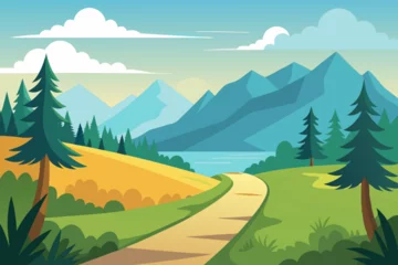 Gardinen landscape with mountains © MstAsma