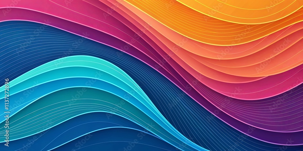 Poster a colorful, multi-colored wave pattern