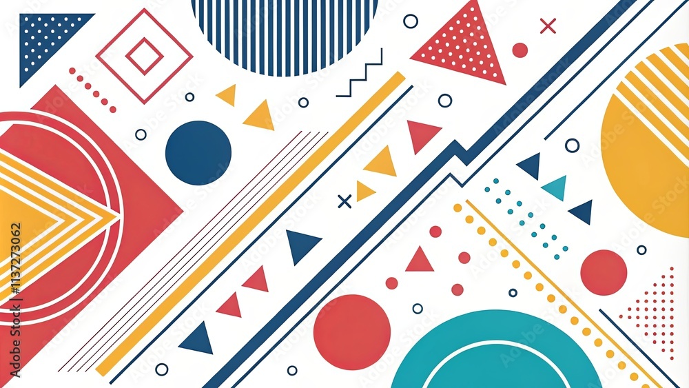 Poster A colorful background with many shapes and circles