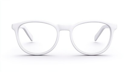 Fototapeta premium Modern White Round Eyeglasses Frame Stylish Optical Specs