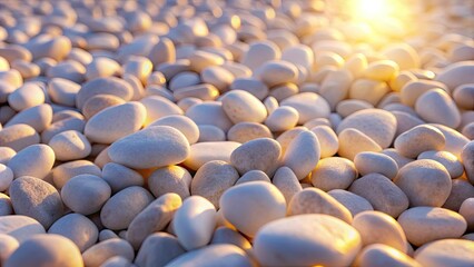 Obraz premium White pebbles contrast dramatically against a dark, moody background. Low-light photography.