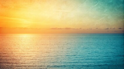 Fototapeta premium A beautiful blue ocean with a yellow sun in the sky