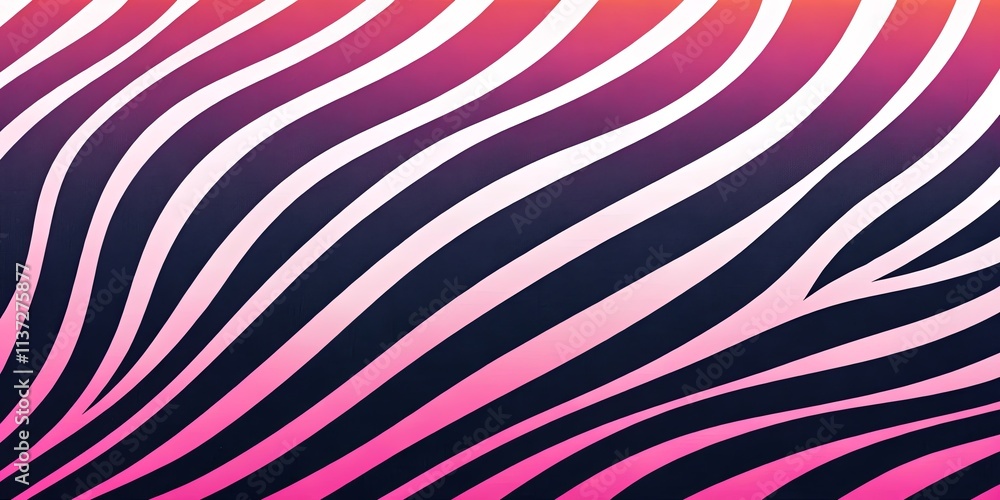 Poster a zebra print background with pink and blue colors