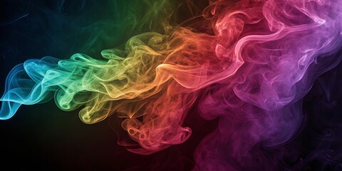 Fototapeta premium A colorful smoke trail with a rainbow of colors