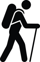 silhouette of a Hiking icon person