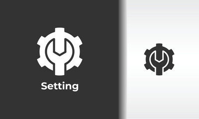 gear setting outline vector icon