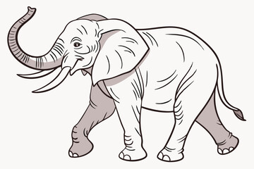 Fototapeta premium Beautiful elephant Clipart, isolated on a white background, elephant Generative AI