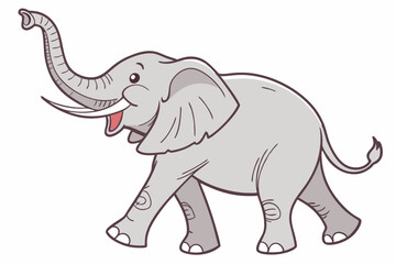 Beautiful elephant Clipart, isolated on a white background, elephant Generative AI