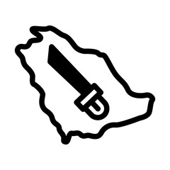 saudi arabia map solid style