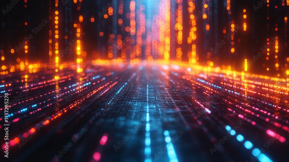 Poster global infinity in the realm of computer technology, highlighting the interconnectedness and endless