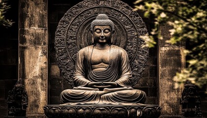 This peaceful figure embodies tranquility and wisdom.