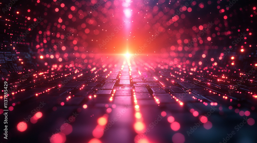 Poster global infinity in the realm of computer technology, highlighting the interconnectedness and endless