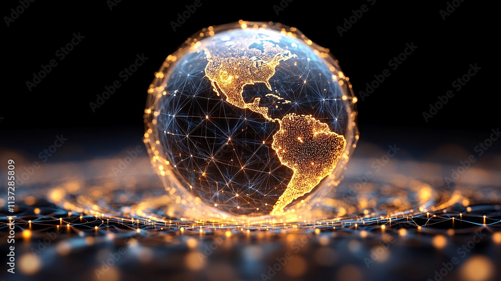 Poster symbolic representation of global infinity in the realm of computer technology, highlighting the int