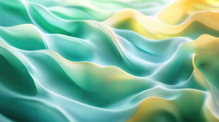 Abstract Teal and Yellow Wave Pattern Design