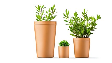 Obraz premium Terracotta Pots Green Plants Home Decor Gardening Indoor Plants Potted Plants Houseplants Spring