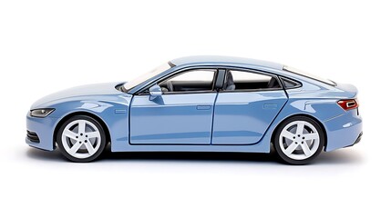 Blue Luxury Car Model Toy Sedan Automobile Closeup
