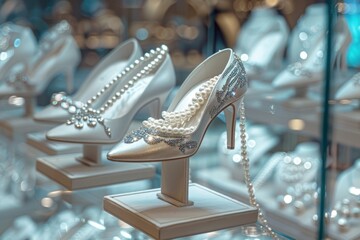 Elegant White Bridal Shoes with Pearl Accents