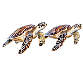 Sea Turtles isolated on transparent background
