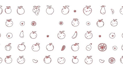 Fototapeta premium Hand drawn doodle sketch fruit icons set illustration for design projects, eps10, fruit