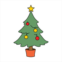 image of a typical Christmas decoration pine tree