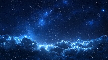 Obraz premium Breathtaking Celestial Landscape with Glowing Milky Way and Starry Night Sky