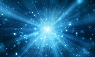 Obraz premium Radial blue light through the tunnel glowing in the darkness for print designs templates, Advertising materials, Email Newsletters