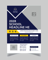 Obraz premium School Admission Flyer Design Template