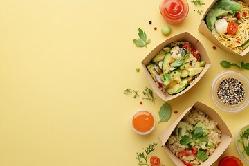 Promoting sustainability and wellness, these eco-friendly containers offer a healthy and convenient take-away food option