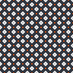 Seamless vector textures. Colorful patterns with rounded square and circle shapes. Design element for textile, print, fabric.