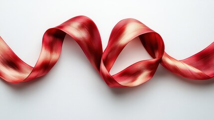Red Ribbon Swirl: Abstract Elegance