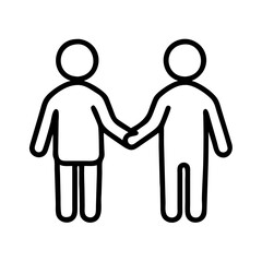 generations holding hands icon, grandparents day line art, grandparents icon - simple black line art icon of generations holding hands, for grandparents day celebrations. grandparents vector art.