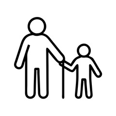 grandparent holding child s hand icon,  grandparent holding child s hand vector.