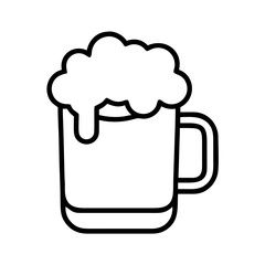 beer foam icon, oktoberfest line art, oktoberfest icon simple black line art icon of beer foam, for oktoberfest celebrations oktoberfest vector art 