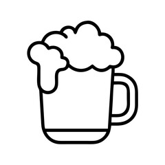beer foam icon, oktoberfest line art, oktoberfest icon simple black line art icon of beer foam, for oktoberfest celebrations oktoberfest vector art 