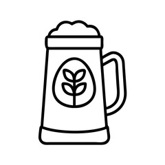 stein with oktoberfest logo icon, oktoberfest line art, oktoberfest icon simple black line art icon of stein with oktoberfest logo, for oktoberfest celebrations oktoberfest vector art 