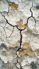Cracked earth surface showing drought and environmental degradation