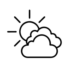 light shining through clouds icon, day of peace line art, day of peace icon - simple black line art icon of light shining through clouds, for day of peace celebrations. day of peace vector art.