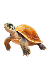 Fototapeta premium A turtle standing gracefully, isolate on white background, showcasing its unique shell patterns and gentle demeanor. cutout png