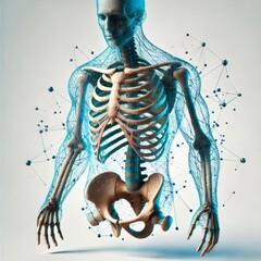 3D Human Ribs  – Bone Structure Graphic for Medical Anatomy and Study Resources