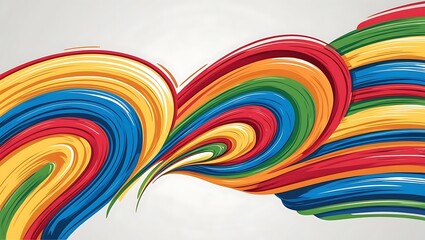 Abstract Colorful Swirling Paint Strokes Design