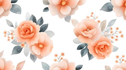 Elegant floral pattern design nature inspired digital art light background aesthetic appeal