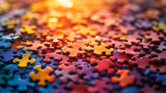 missing jigsaw puzzle piece in a glowing white space symbolizes clarity, potential, solutions, and connections. The bright light emphasizes discovery, completeness, and hidden opportunities